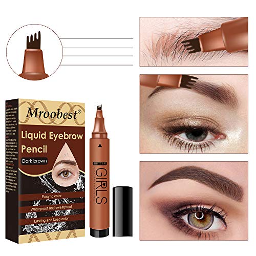 Eyebrow Pencil, Eyebrow Tattoo Pen, Lapiz De Cejas, Lápiz de cejas líquido bifurcado innovador que describe fácilmente la forma natural de la ceja