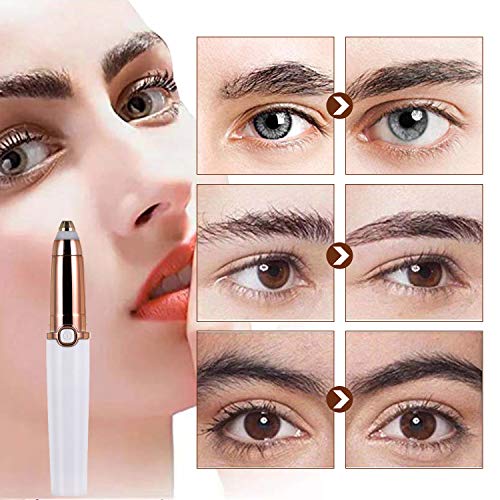 Eyebrow Trimmer, Depiladora Cejas Mujer, Ceja Recortador Flawless, Afeitado de cejas indoloro Eliminador de cejas con luz LED Depiladora de cejas Cejas Depiladora, Sharp y seguridad