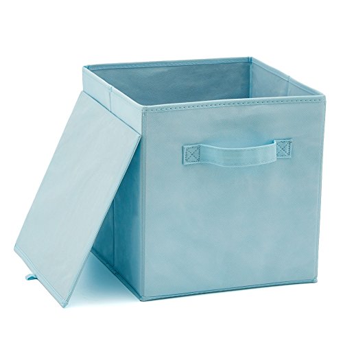 EZOWare Caja de Almacenaje x 4 Unidades, Almacenaje Juguetes, Caja para Ropa (33 x 38 x 33 cm) (Colores Variados)