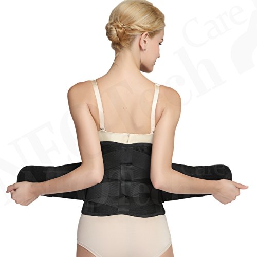 Faja de espalda ULTRA LIGERA - Apoyo lumbar/para la postura - Tejido transpirable para el ejercicio - Compresión adaptable - Marca Neotech Care (Talla M)