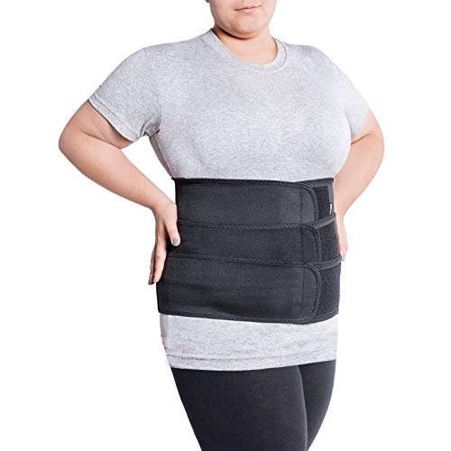 Faja de sujeción para la espalda; cinturón lumbar de soporte con fijación rígida; 6 refuerzos / 31cm de altura; para personas con gran circunferencia en la cintura Small Negro