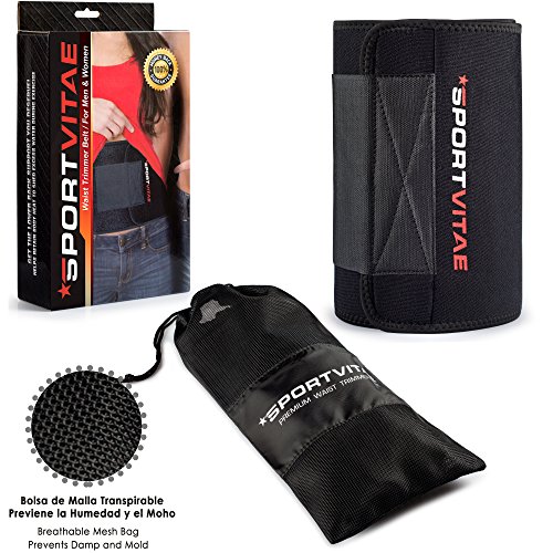 Faja Reductora Adelgazante Waist Trimmer Belt Cinturón de Sudoración Neopreno, Cintura para Sudar de Fitness, Acelera la Pérdida de Peso, Quema Grasa, Efecto Sauna, Hombre y Mujer (Rojo, M)