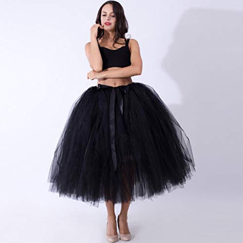 Falda de Tutu Mujer,SHOBDW Malla de Tul En Capas de Dama de Honor Mullido Regalo de La Fiesta de Bodas Traje de Baile de Princesa Falda Burbuja de Maternidad Falda(Negro)