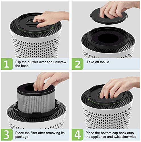 FAMTOP Purificador de Aire para Hogar, Air Purifier 4 en 1(hasta 99.97%) con Filtro HEPA Catalizador Frío, No Ozono, CADR 120m³/h, Captura Polvo, Humo, Caspa de Mascotas