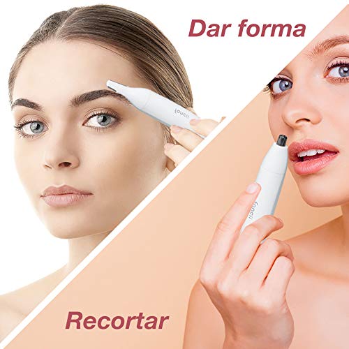 Fancii Afeitadora Mujer Eléctrica para Cara y Cuerpo - Recortadora de Precisión para Depilación de Vello Facial, Cejas, Bikini, Piernas y Nariz - 4 en 1 Depiladora con Estuche