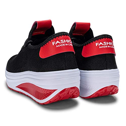 Fannyfuny Mujeres Zapatos para Correr Casuales Zapatillas de Deportivo de Plataforma Sneakers Jogging Low Top Calzado Knit Transpirables Fitness Comodos Zapatillas de Estilo Casual