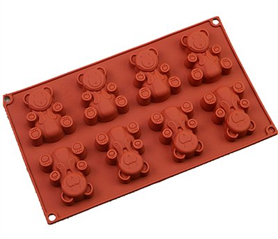 FantasyDay Premium Antiadherente Moldes para Tartas, Moldes de Silicona para Caramelos, Chocolate, Hornear, Tarta, Galletas, Jabón, Hielo - Antiadherente Apto para Lavavajillas - Oso