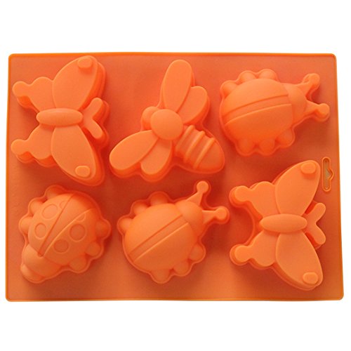 FantasyDay Premium Antiadherente Moldes para Tartas, Moldes de Silicona para Caramelos, Chocolate, Hornear, Tarta, Galletas, Jabón, Hielo - Antiadherente Apto para Lavavajillas - Insectos