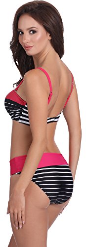 Feba Bikinis Conjunto Tops y Bragas Trajes de Baño 2 Piezas Bañadores Ropa Verano Mujer S2L2N1 (Patrón-405, EU Cup 75H/Bottom 38 (ES 90H/40))