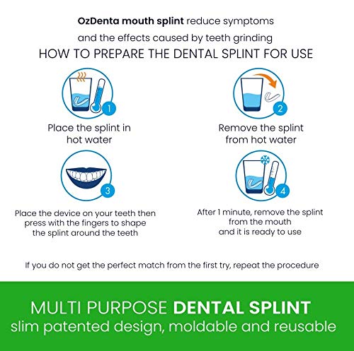 Férula dental de descarga nocturna, anti bruxismo (rechinar los dientes), trastornos del ATM (Menthol Emerald)