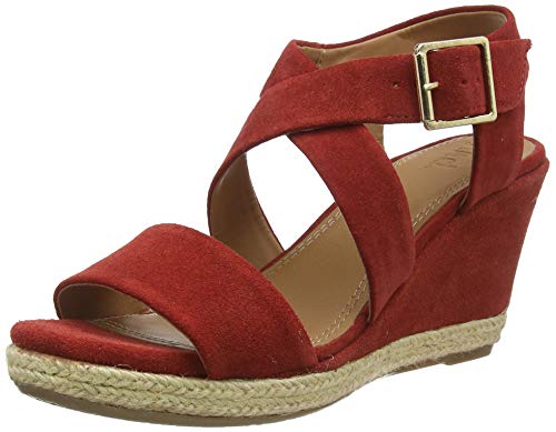 find. Wedge Crossover Suede Espadrille Sandalias con Plataforma Plana, Rojo Red, 40 EU