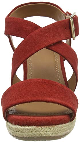 find. Wedge Crossover Suede Espadrille Sandalias con Plataforma Plana, Rojo Red, 40 EU