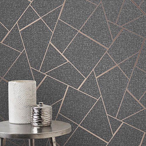 Fine Décor FD42283 - Papel pintado fractal (cuarzo, cobre)