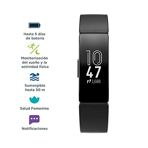 Fitbit Inspire, Pulsera de salud y actividad física Negro