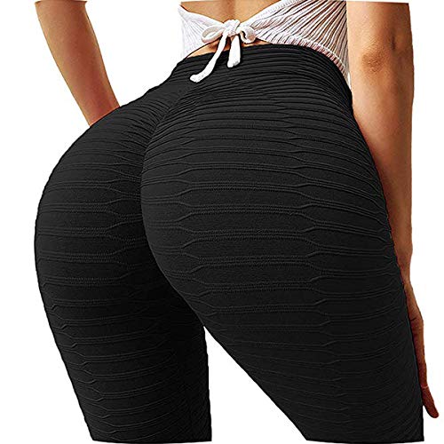 FITTOO Leggings Push Up Mujer Mallas Pantalones Deportivos Alta Cintura Elásticos Yoga Fitness #2 Negro Mediana