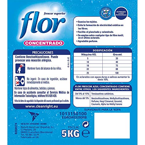 Flor - Suavizante para la ropa profesional, aroma azul - 220 dosis