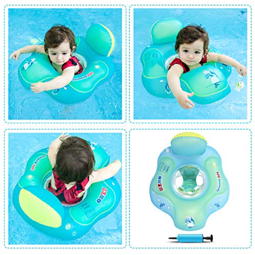 Flotador de Natación para Bebés con Asiento Anillo,Bebé Recién Nacido Aprende a Nadar Entrenador Inflable Flotador Ajustable para Piscinas para Bebés,Anillo de Natación para Bebés (5-18 Meses,S)