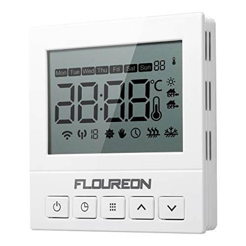 FLOUREON Termómetro WiFi Programable Higrómetro Digital LCD Pantalla Termohigrómetro Medidor Controlador de Temperatura para Habitación del Bebé, Casa, Oficina