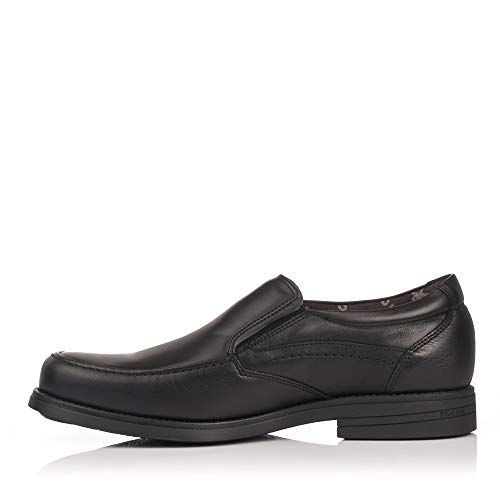 FLUCHOS 9301 Mocasin Piel Tacon Hombre Negro 44