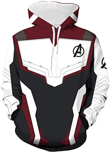 FLYCHEN Hombre Sudadera con Capucha 3D Impreso Avengers Endgame Film Superhero Men's Hoodie Personalizado - Burgundy 2-3XL