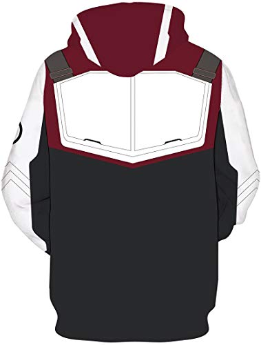 FLYCHEN Hombre Sudadera con Capucha 3D Impreso Avengers Endgame Film Superhero Men's Hoodie Personalizado - Burgundy 2-3XL