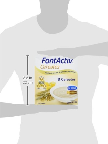 Fontactiv 8 cereales 600 grs, papilla de cereales de alto valor nutricional para adultos y mayores, Mezcla de 8 cereales : trigo, arroz, cebada, centeno, maíz, mijo, sorgo y avena.