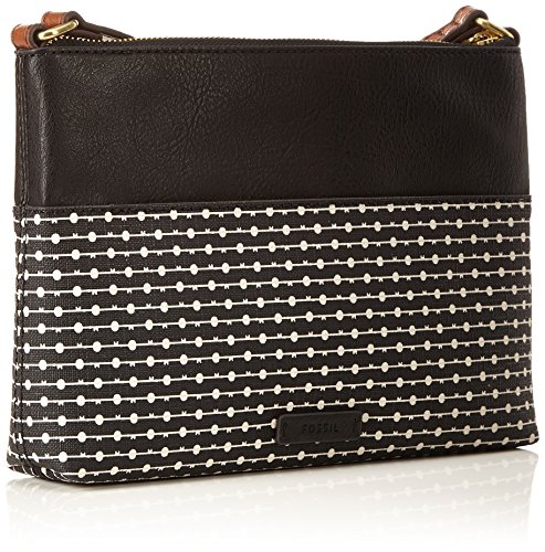 Fossil - Fiona, Bolsos bandolera Mujer, Mehrfarbig (Black Stripe), 18x18x24 cm (B x H T)