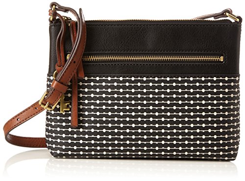 Fossil - Fiona, Bolsos bandolera Mujer, Mehrfarbig (Black Stripe), 18x18x24 cm (B x H T)