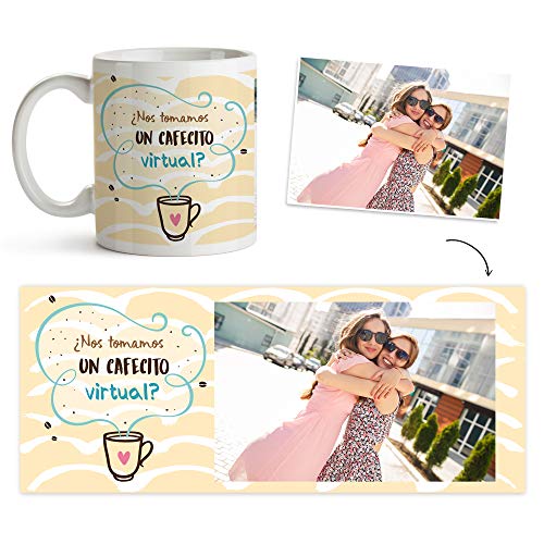 Fotoprix Taza Personalizada con Foto para Mejor Amigo | Regalo Original Amiga | Varios diseños (Café Virtual)