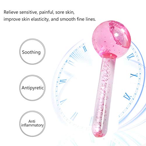 FRCOLOR 2Pcs Globos de Masaje Facial Masaje Bola de Hielo Rodillo Facial Cristal Bolas de Enfriamiento para El Cuello Círculo de Ojos Reducir La Hinchazón Arrugas Antienvejecimiento Piel