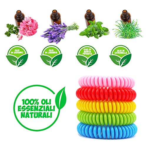 FREAKY JO SHOP Pulseras de Mosquitos 10 pcs, Coloreado y fragante, Brazalete para Deportes y Actividades al Aire Libre, Ajustable para Adultos y niños