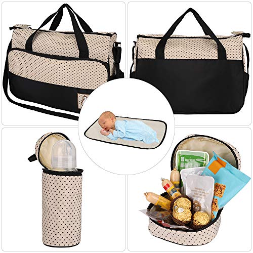 FREESOO Set 5 kits Bolsa de Mama para Bebe Biberon Cambiador de Pañales Bolsa Hospital Maternidad Bolso de Pañales Bebé para Viaje Carro Carrito Biberón Colchoneta Comida Multifunción Gran Capacidad