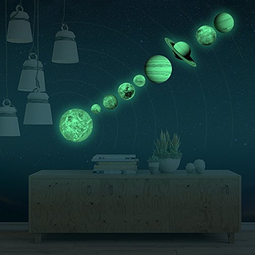 Frifer Adhesivos Decorativos Luminoso de cámara NEUFS Planetas Pegatinas Bricolaje Decorativo para habitación Niños