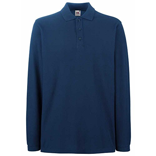 Fruit of the Loom Mens Premium Colours Long Sleeve Cotton Polo Shirt