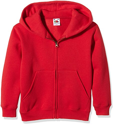 Fruit of the Loom Ss107b Sudadera, Rosso, 7 años para Niños