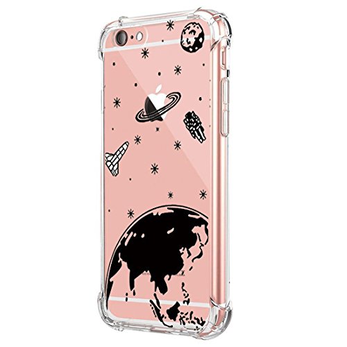 Funda Compatible con iPhone 6 6S Carcasa Silicona Transparente Protector TPU Airbag Anti-Choque Ultra-Delgado Case para Teléfono Apple iPhone 6/6S Caso Caja (iPhone 6/6S, F-Huye de la Tierra)