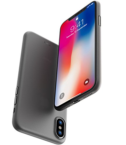 Funda iPhone X, TOZO PP[0.35mm] Ultra Delgada [0.35 mm] Más Fina del Mundo Proteger El Estuche Rígido [Semi Transparente] Ligero Protective Carcasa Case Cover iPhone 10 / X [Negro Mate]