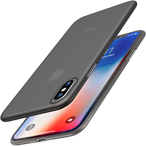 Funda iPhone X, TOZO PP[0.35mm] Ultra Delgada [0.35 mm] Más Fina del Mundo Proteger El Estuche Rígido [Semi Transparente] Ligero Protective Carcasa Case Cover iPhone 10 / X [Negro Mate]