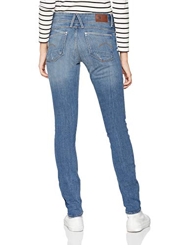 G-STAR RAW Lynn Mid Skinny Vaqueros, Azul (Medium Aged Destroy 9871-3142), 25W / 28L para Mujer