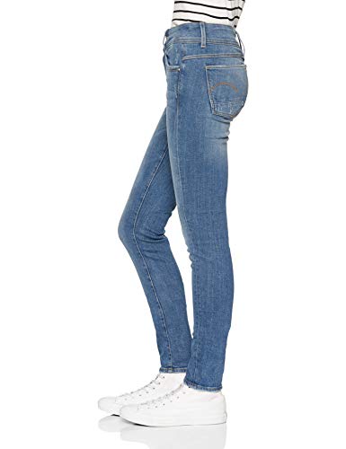 G-STAR RAW Lynn Mid Skinny Vaqueros, Azul (Medium Aged Destroy 9871-3142), 25W / 28L para Mujer