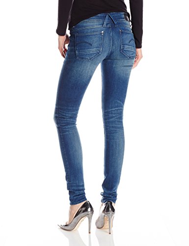 G-STAR RAW Lynn Mid Waist Skinny Vaqueros, Azul (Medium Aged 6550), 26W / 32L para Mujer