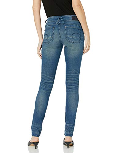 G-STAR RAW Lynn Mid Waist Skinny Vaqueros, Azul (Medium Aged 6550), 27W / 30L para Mujer