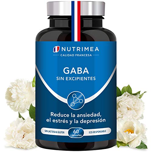 Gaba 750mg/día Relajante Natural | 60 Cápsulas Veganas | Combate Estrés Insomnio y Ansiedad | Fabricado en Francia | Ayuda a Dormir Bien y a Relajarse | Acido Gamma Amino Butírico