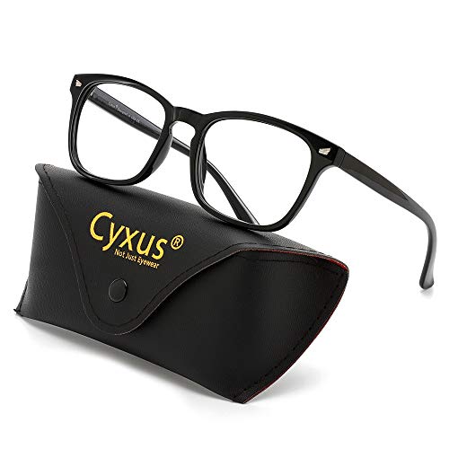 Gafas de lectura Cyxus para bloquear la luz azul, Lucha contra la fatiga ocular UV Dolor de cabeza, unisex (hombres/mujeres) (Negro, 1.6)