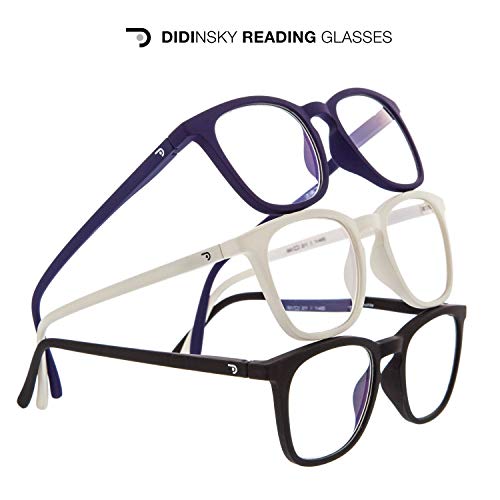 Gafas de Presbicia con Filtro Anti Luz Azul para Ordenador. Gafas Graduadas de Lectura para Hombre y Mujer con Cristales Anti-reflejantes. Indigo +2.5 – TATE