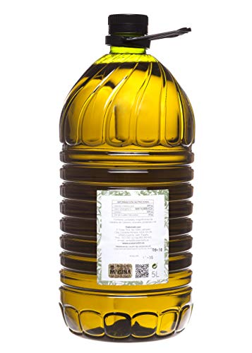 Garrafa 5 litros pet Aceite de Oliva Virgen Extra El Santuario de Magina con Denominación de Origen Protegida Sierra Magina, AOVE, Verde, molturado en frío. Variedad Picual