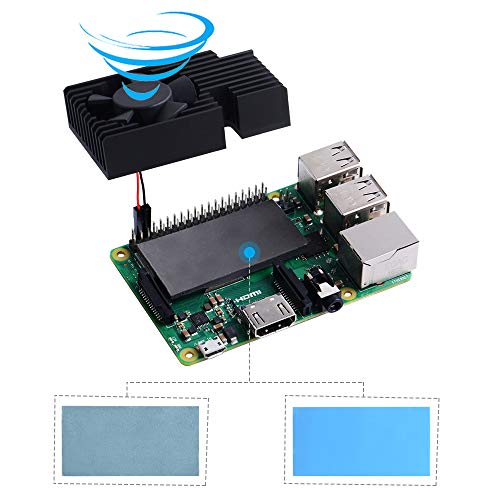 GeeekPi Kit de enfriamiento de Raspberry Pi, disipador de Calor de Aluminio con Ventilador de enfriamiento para Raspberry Pi 4B & 3 B +