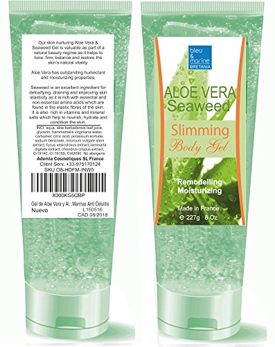 Gel de Aloe Vera y Algas Adelgazante 227g Hidratante Remodelante Perdida de Peso con Algas Marinas Anti Celulitis