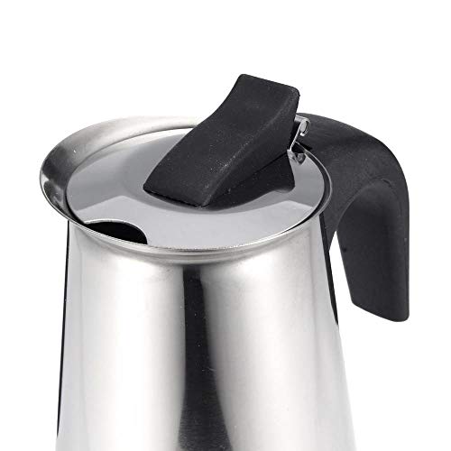 Genric 200 / 450ml Máquina de café Espresso portátil Moka Pot Acero Inoxidable con Filtro Cocina eléctrica Percolador Cafetera Cafetera Hervidor de Agua,For 3 People