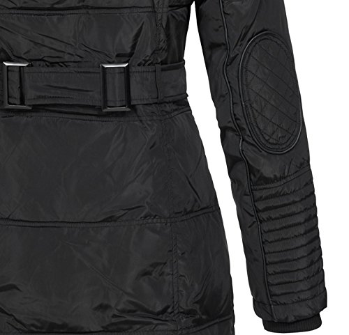 Geographical Norway Belissima - Chaqueta de invierno para mujer con capucha de piel XL negro L